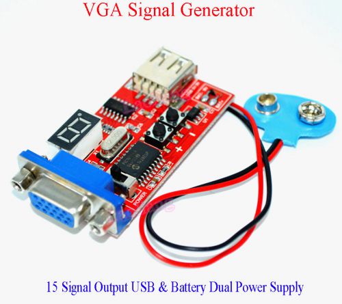 Vga signal generator lcd tester 15 signal output usb &amp; battery dual power supply for sale