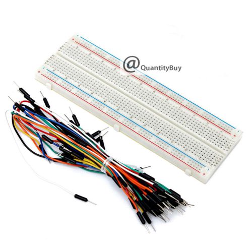 830 Tie Points Solderless Breadboard MB102+65Pcs Jumper cable wires for Arduino