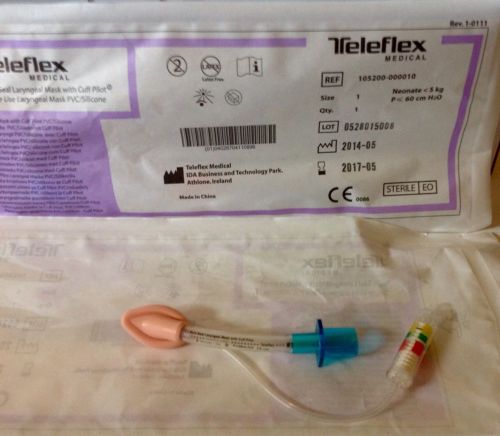 (6) Teleflex Medical Sure Seal Laryngeal Masks w/cuff pilot. size 1 Neonate