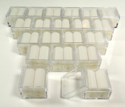 20 pcs 1x1 square acrylic gem box/jar white insert storage display gemstone for sale
