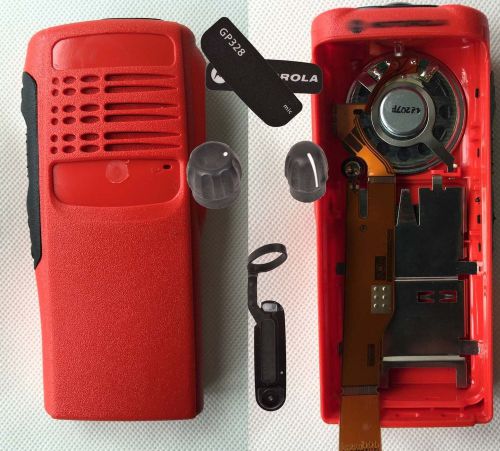 Red Case Housing with ribbon type cable mic and speaker for motorola GP328 radio
