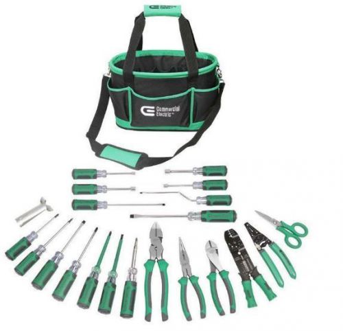 New Commercial Electric 22-Piece Electrician&#039;s Tool Set/Kit w/ Heavy Duty Bag