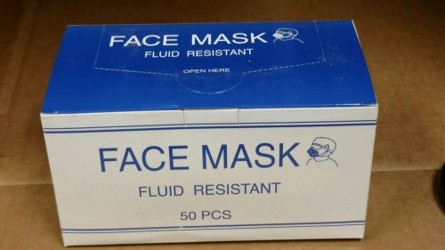 Fluid resistant face masks box of 50