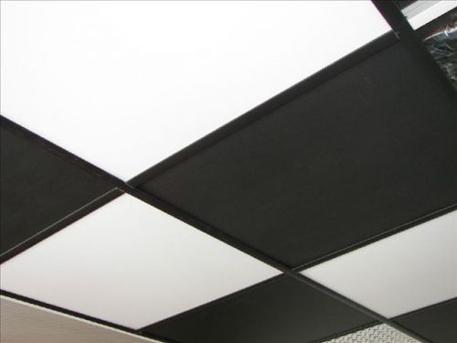 Washable PVC Ceiling Tiles - EcoTile Smooth 2&#039; x 2&#039; BLACK Drop Tile Mold Free