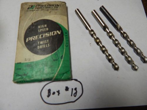 PRECISION  5/16&#034;  Fast Spiral Twist Drill Bits lot of 3 Pcs