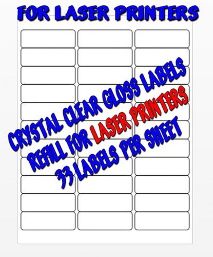 1 PAGE (30) CLEAR REFILL LABELS FOR ABC NAME BADGE KITS FOR LASER PRINTERS