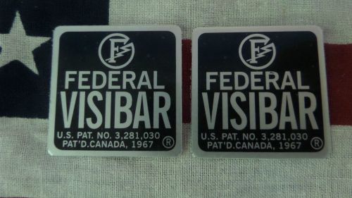 New Pair Federal Visibar Twin Beacon Ray End Cap Foil Labels