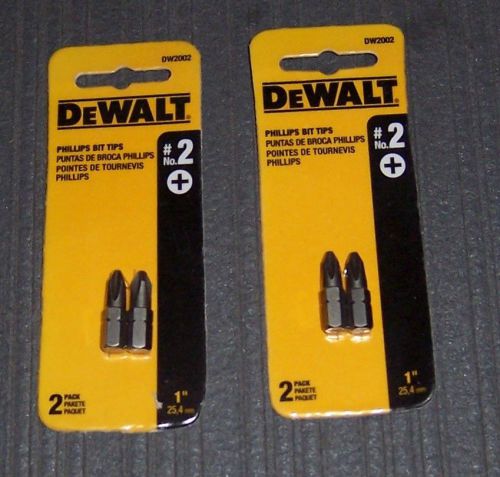 2 ea.(4 bits) 2 pack - DeWalt DW2002 # 2 Phillips Insert Bit