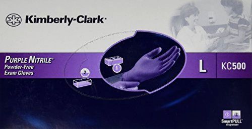 Haylard Health Kimberly-Clark Purple Nitrile Exam Gloves, Large, 100 Count