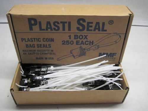 Lot 2 boxes mmf industries plastic coin bag seals, numbered, approx. 500 straps for sale