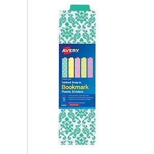Avery Tabbed Snap-In Bookmark Plastic Dividers, 5-Tab, 1 Set 24909