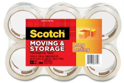 Scotch Long Lasting Storage Packaging Tape, 1.88 In x 54.6 Yards, 6 Rolls 3650-6