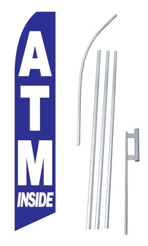 ATM Inside Flag Swooper Feather Sign Banner 15ft Kit made in USA (1)