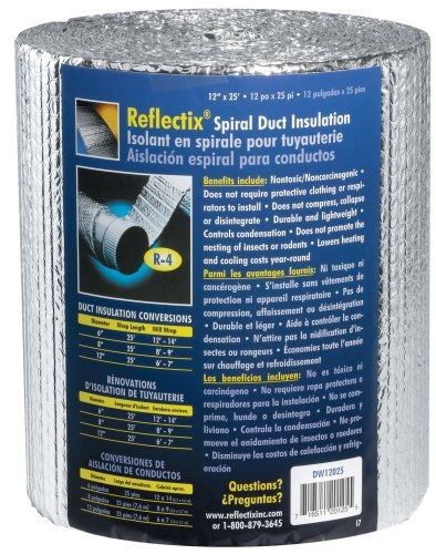 Reflectix dw1202504 spiral duct wrap for sale
