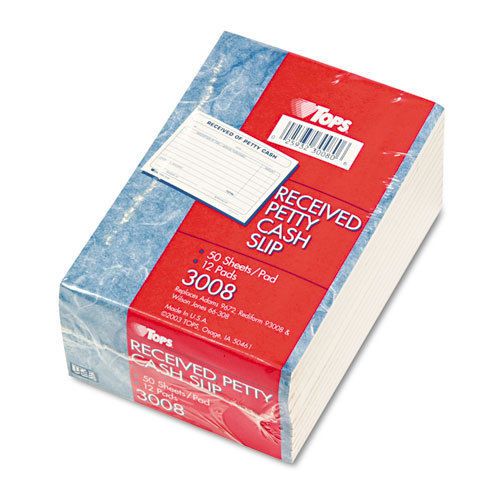 TOPS Received Of Petty Cash Slips, 3 1/2 X 5, 50/pad, 12/pack