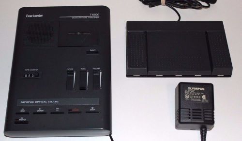 Olympus Pearlcorder T1000 Microcasette Transcriber Machine/Foot Pedal, Excellent