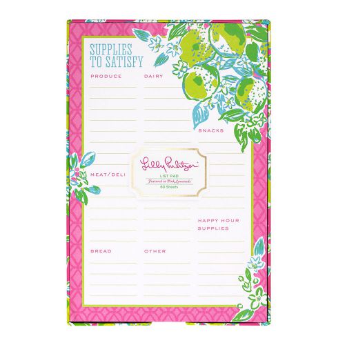 New with tags - List Pad (60 sheets) - Lilly Pulitzer - Pink Lemonade