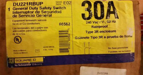 Square D DU221RBUP Safety Switch Rainproof 30A 240V Type 3R NEW!! in Sealed Box