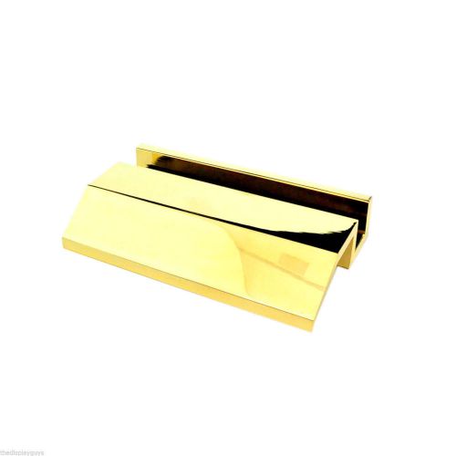 Deluxe Copper Gold Plate Business Card Holder Stand for Office Supply