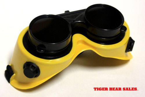 WHOLESALE 10 Welding Goggles Black and Yellow Round Flip Lens - Ships from USA!