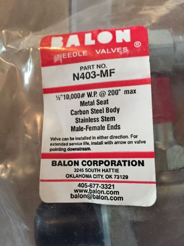 Balon needle valve for sale