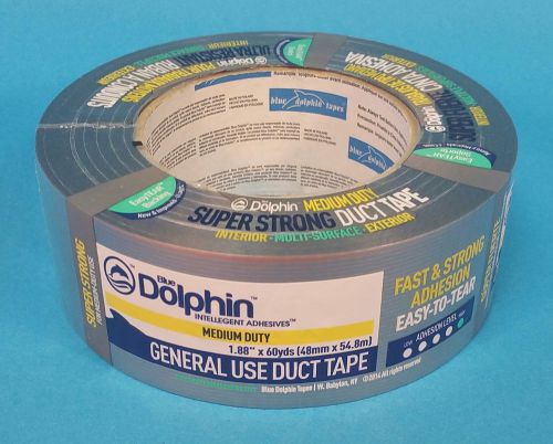 Blue dolphin medium duty general purpose duct tape 1.88&#034; x 60yds silver for sale
