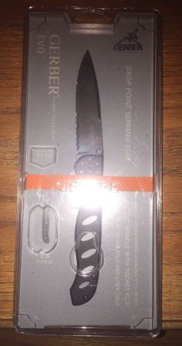 Gerber evo drop point serrated edge 3.5  inch blade knife new for sale