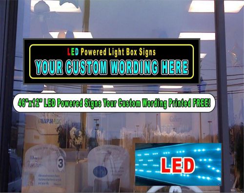 Led light box sign - your custom wording - neon/banner alternative - 46&#034;x12&#034; for sale