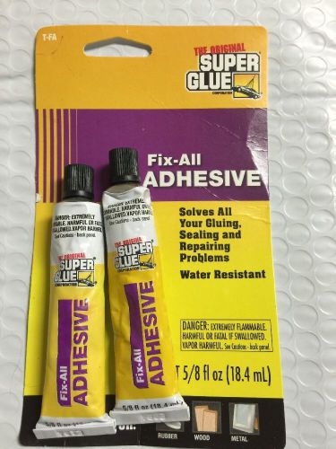 Fix It All Adhesive Super Glue (2) 5/8 Fl Oz