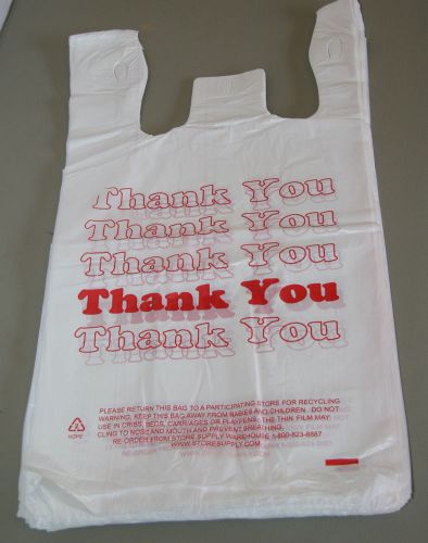 250 11.5&#034; W X 6&#034; D X 21&#034;   NEW Thank You T-Shirt  Handle bags Recyclable!