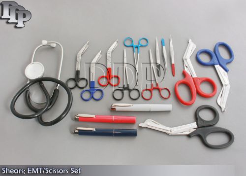 3 Set Colormed Holster EMS EMT Diagnostic Surgical Instruments