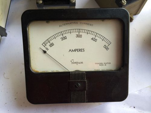 Vintage SIMPSON 59 0-500 AMPERES METER Alternating Current