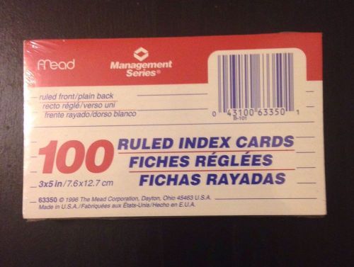 100 Count 3x5&#034; Ruled Index Card