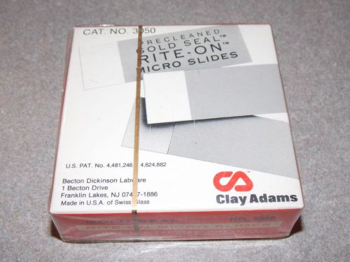 CLAY ADAMS 3050 PRECLEADED GOLD SEAL RITE-ON MICRO SLIDES 25X75MM 1/2 GROSS 72