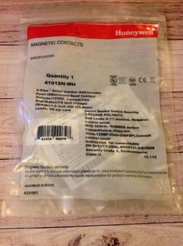 Honeywell 4191SN-WH magnetic alarm contact v-plex addressable point recessed