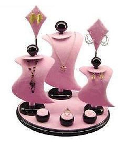 Pink 9PC Combo Jewelry Counter Top Jewelry Display Set