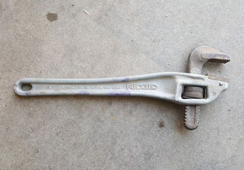 Ridgid 14&#034; aluminum h.d. pipe wrench tool offset heavy duty 90 degrees for sale