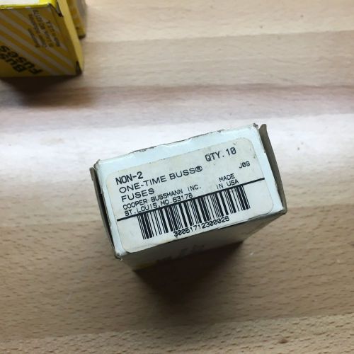 BOX OF 10 BUSS NON 2 ONE-TIME FUSES 250V 2A NEW