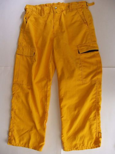 Wildland Firefighter Pants Yellow Size 40x30 Velcro Ankle Cuffs VGC Made in USA