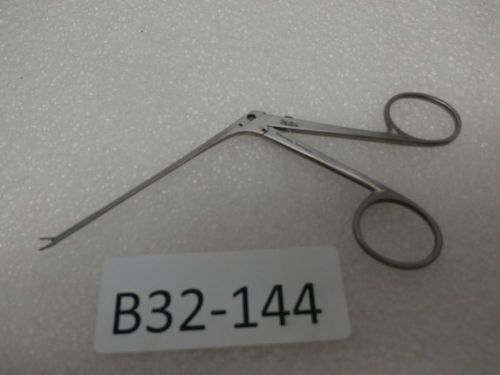 Miltex House Ear Forceps 3&#034; Oval Cup 0.5mm Left Angled ENT Ear Instruments