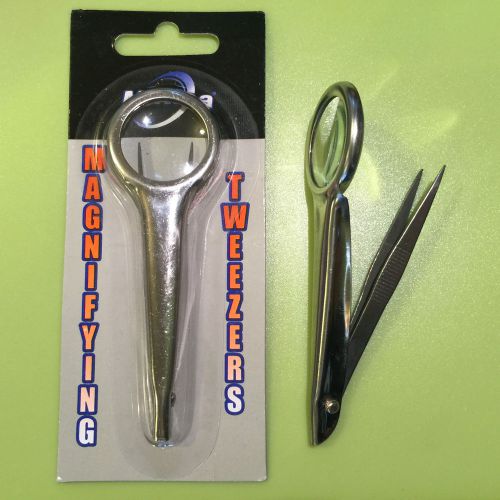 MAGNIFYING TWEEZERS 6X MAGNIFICATION LOT OF 2 SETS TAXES &amp; SHIPPING INCLUDED!
