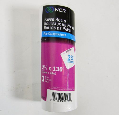 3 Pack NCR Paper Rolls For Calculators, Adding Machines #997922 2-1/4&#034; x 130&#039;