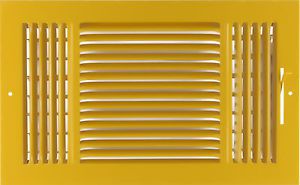14w&#034; x 8h&#034; fixed stamp 3-way air supply diffuser, hvac duct cover grille yellow for sale