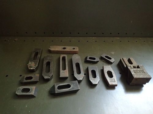 13 pc lot mill milling hold down clamps edge clamp &amp; step blocks for 5/8&#034; studs for sale