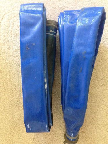 Water transfer hose pvc lay flat discharge hose 3&#034; - two 25 foot sections for sale