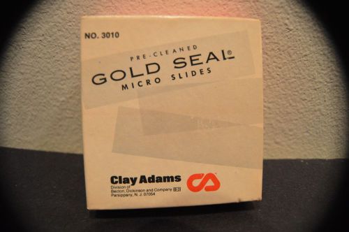 Vintage Gold Seal Micro Slides A-1450 No Fog 3&#034;x1&#034; Clay Adams 3010 Microscope