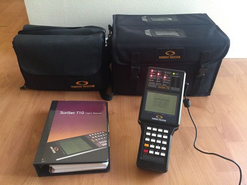 Sunrise Telecom SunSet T10 Communications Tester w/ Bundled Bag - Manual - Cords