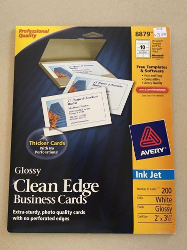 Avery 8879 GLOSSY Clean Edge Business Cards - White, Partial Pack of 140