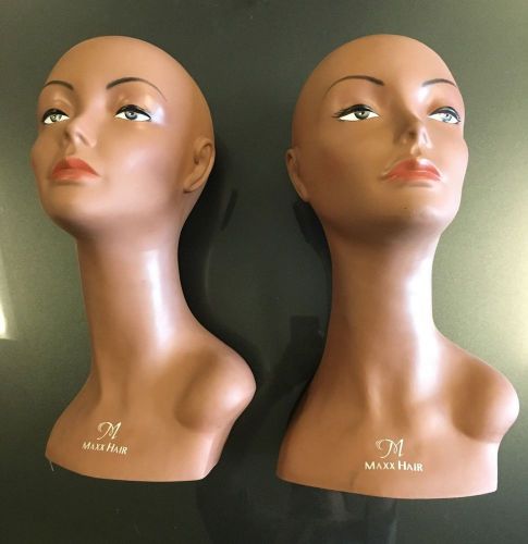 Realistic Plastic Female Mannequin head lifesize display wig Stand 16&#034; Tall