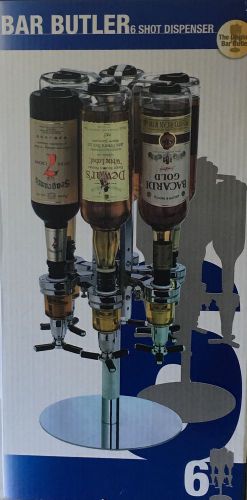 6Bottle Wine Liquor Shot Dispenser Alcohol Carousel Rotating Bar Butler Barware